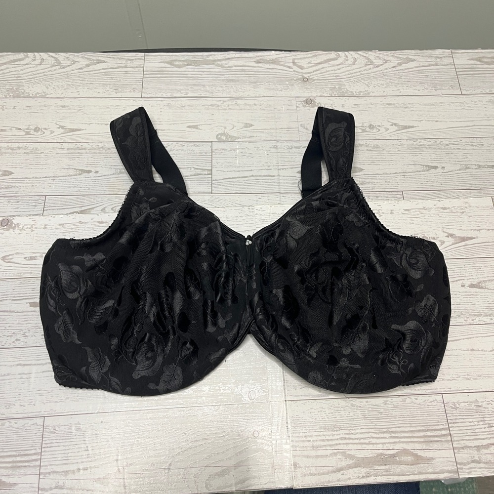 Wacoal Awareness Underwire Bra 85567 Black Floral Jacquard 40H US 40FF UK